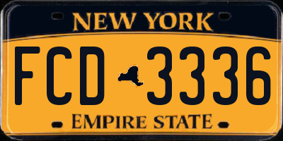 NY license plate FCD3336