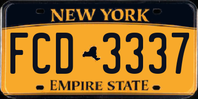 NY license plate FCD3337