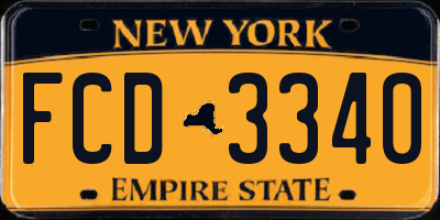 NY license plate FCD3340