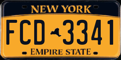 NY license plate FCD3341