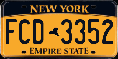NY license plate FCD3352