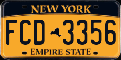 NY license plate FCD3356