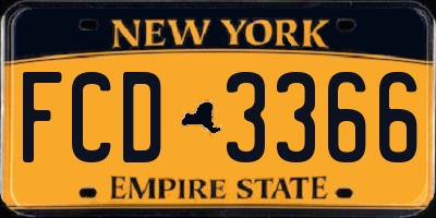 NY license plate FCD3366