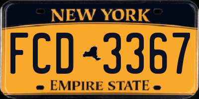 NY license plate FCD3367