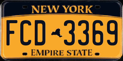 NY license plate FCD3369