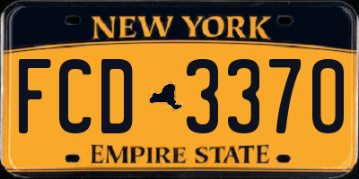 NY license plate FCD3370