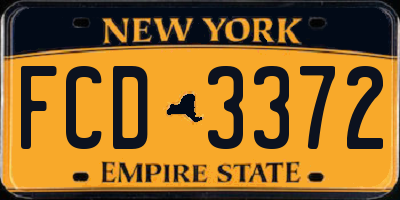 NY license plate FCD3372