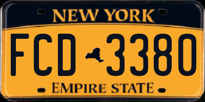 NY license plate FCD3380