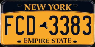 NY license plate FCD3383