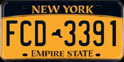 NY license plate FCD3391