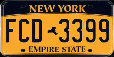 NY license plate FCD3399