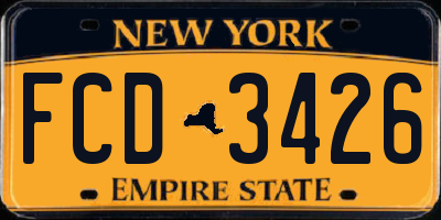NY license plate FCD3426