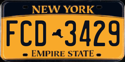NY license plate FCD3429