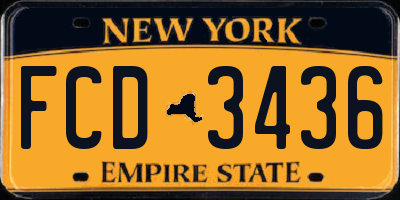 NY license plate FCD3436
