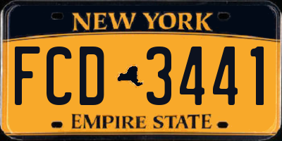 NY license plate FCD3441