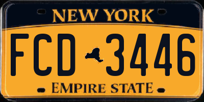 NY license plate FCD3446