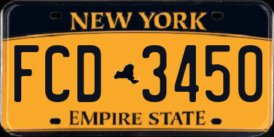 NY license plate FCD3450