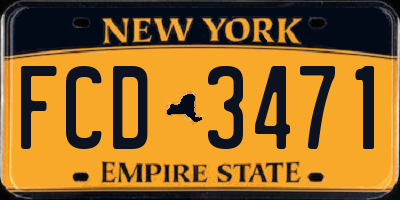 NY license plate FCD3471