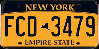 NY license plate FCD3479