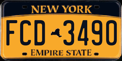 NY license plate FCD3490