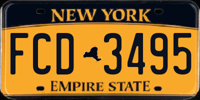NY license plate FCD3495