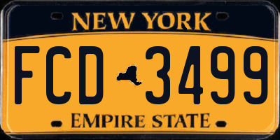 NY license plate FCD3499
