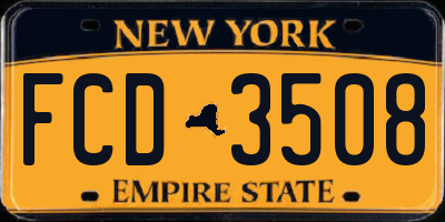 NY license plate FCD3508