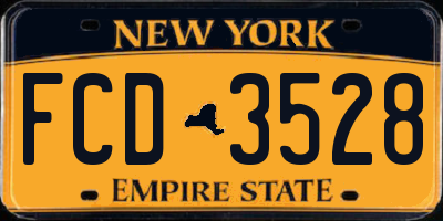 NY license plate FCD3528
