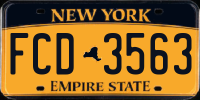 NY license plate FCD3563