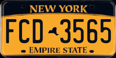 NY license plate FCD3565