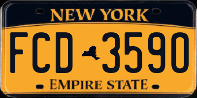 NY license plate FCD3590