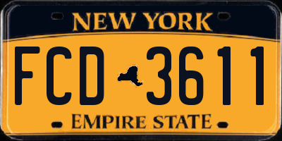 NY license plate FCD3611