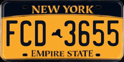 NY license plate FCD3655