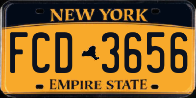 NY license plate FCD3656