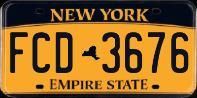 NY license plate FCD3676