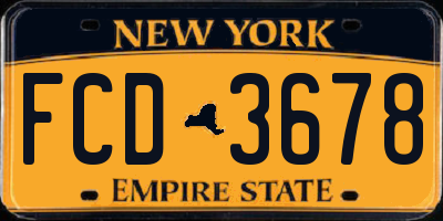NY license plate FCD3678