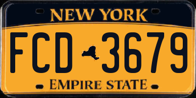 NY license plate FCD3679