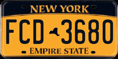 NY license plate FCD3680
