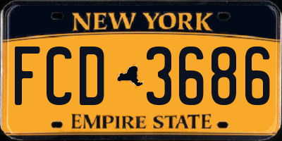 NY license plate FCD3686