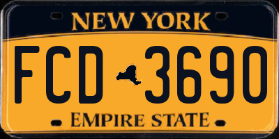 NY license plate FCD3690
