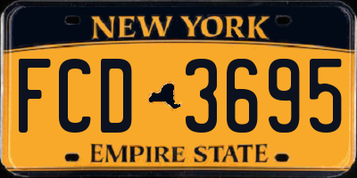 NY license plate FCD3695