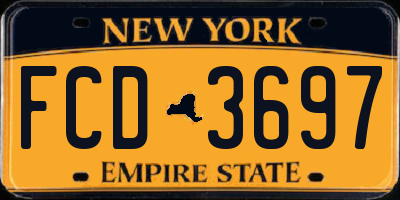 NY license plate FCD3697