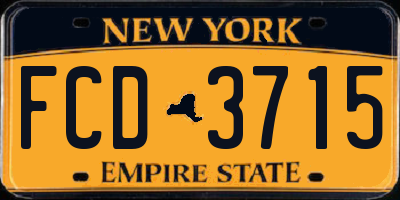 NY license plate FCD3715