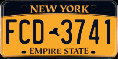 NY license plate FCD3741