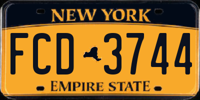 NY license plate FCD3744