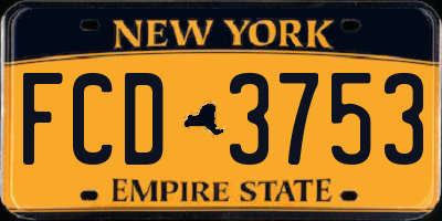 NY license plate FCD3753
