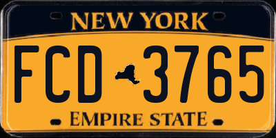 NY license plate FCD3765