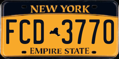 NY license plate FCD3770