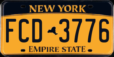 NY license plate FCD3776