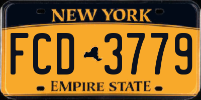 NY license plate FCD3779